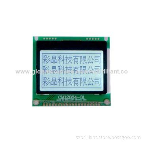 128 x 64 FSTN COG LCD Module Display with LED Backlight, 3V Supply voltageNew